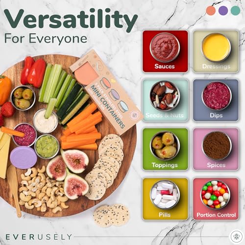 3 Stainless Steel Food Containers & 3 Condiment Cups - Reusable Meal Kit - view 7