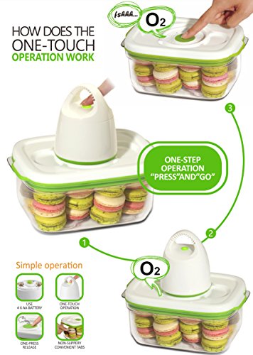 Vacuum Seal Food Storage System - Reusable Containers Starter Set & 2 Large Stackable Containers for Freshness (Pump Not Included) - view 4