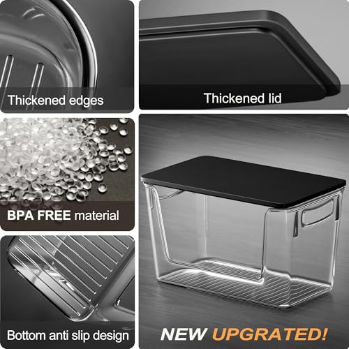 Pantry Organizers Storage, 2 Pack Large Clear Storage Bins - view 6