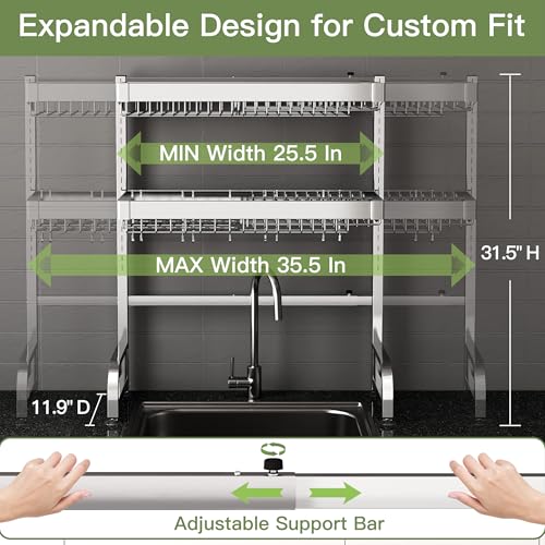 Over The Sink Dish Drying Rack, Extra Large Capacity Dish Drainer - view 3