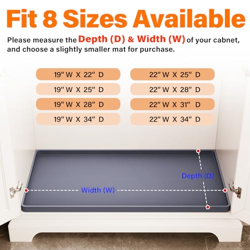 Waterproof Under Sink Mat, 34" x 22", Dark Gray - view 5