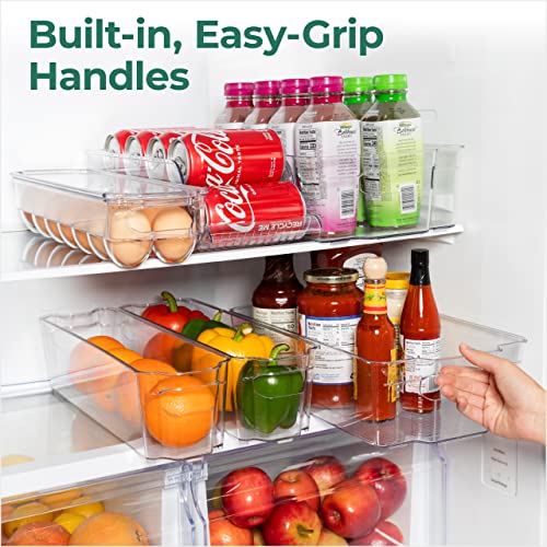 Refrigerator Organizers and Storage - Clear Fridge Organizer Bins Set, Shatterproof Plastic with Easy-Grip Handles, Stackable Kitchen Organization Solution for Home and RV - Set of 6 - view 6