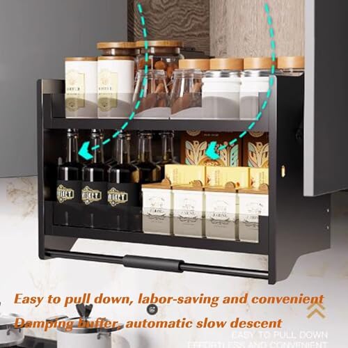 2-Layer Pull-Out Cabinet Organizer, Pull-Down Spice Rack System, Blind Pull-Out Cutlery Storage, Heavy-Duty Kitchen Space Saver,860X280X540Mm,510x280x540mm - view 4