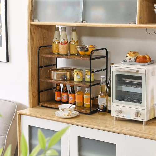 Kitchen Countertop Standing Storage Shelf,Brown - view 6