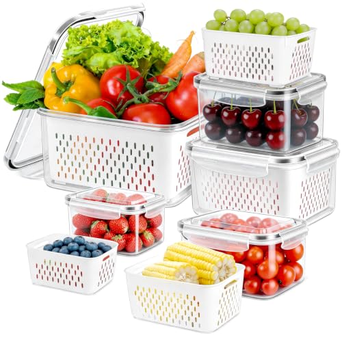 10 PS Fridge Food Plastic Storage Container with Colander