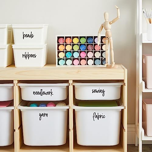 Office & Craft Stickers - 212 Pack, Black Water-Resistant Vinyl - Home & Office Organization - Classroom & School Supplies - view 3