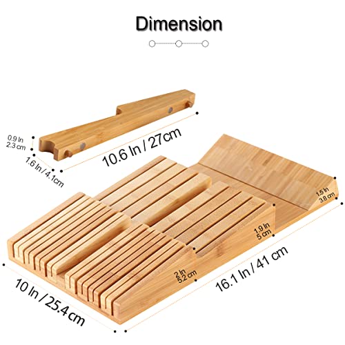 Bamboo In-Drawer Knife Block Set for 16 Knives(Not Included) - view 2