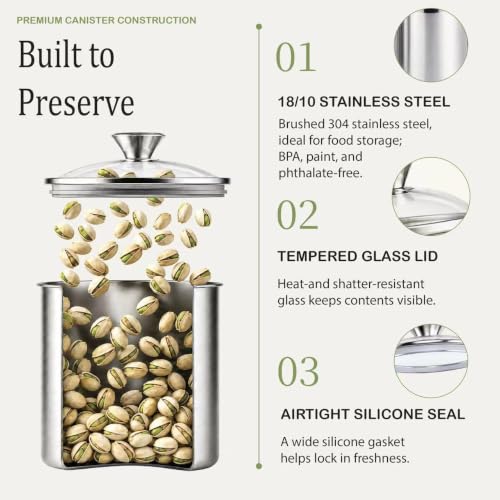 Medium Stainless Steel Kitchen Canister Set for Countertop - view 6