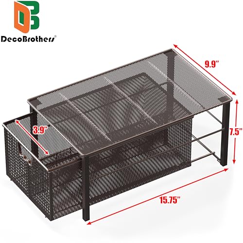Stackable Pull Out Cabinet Sliding Basket with Divider, Large - view 3