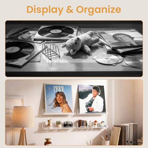 Vinyl Record Wall Mount Shelves, 12 inch Vinyl Holder, 6 Pack - view 6