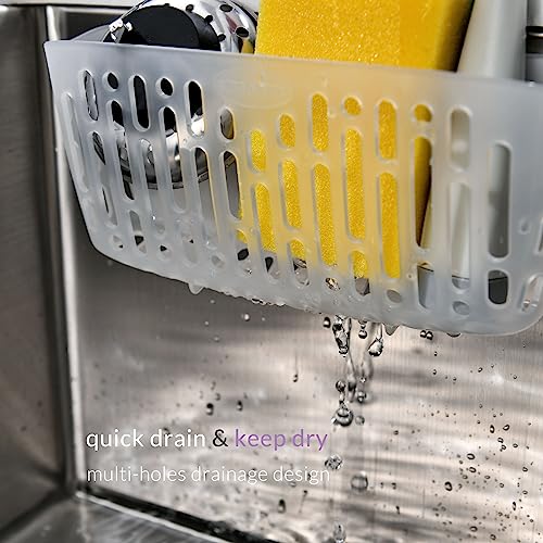 In Sink Caddy for Drying Kitchen Sponge Gadgets Organizer (Transparent) - view 6