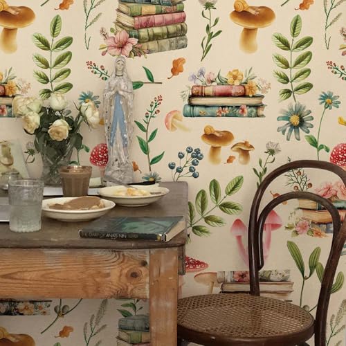 Adhesive Shelf Liner,Boho Floral Shelf Contact Paper for Cabinets,Vinyl Film Decorative Drawer Liners for Dresser Sticker (White Boho Floral, 17.3 inch x 118 inch) - view 6