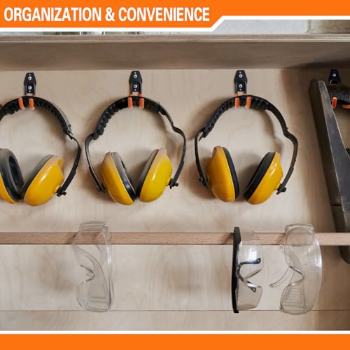 Heavy Duty Garage Hooks 6 Pack, J Shaped Hanger, Wall Mounted Storage System, Power and Garden Tool Organizer, for Hanging Ladders, Bikes Tires, Hose, Bulk Items - view 5