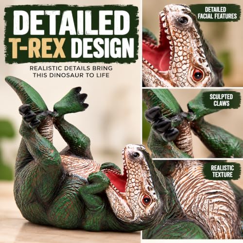T-Rex Wine Bottle Holder, Dinosaur Wine Rack for Countertop, Funny Tyrannosaurus Rex Bottle Display, Unique Home Bar Kitchen Decor & Wine Lover Gift, 10 Inch - view 5