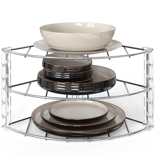 3-Tier Counter and Cabinet Corner Shelf Organizer, Chrome - view 4