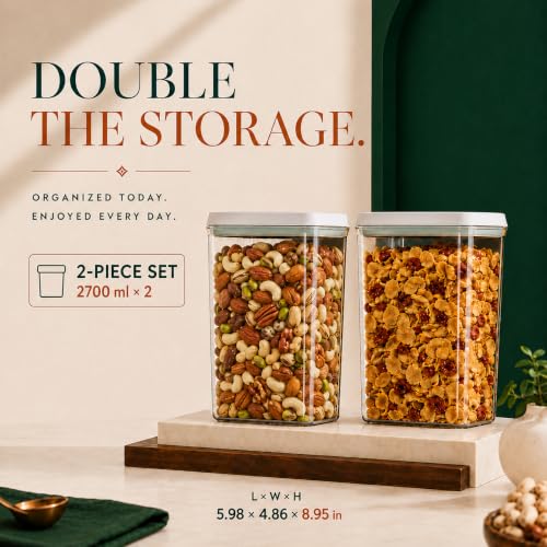 2-Pack 2.9 Qt Airtight Food Storage Containers, Stackable Pop Lids - view 5