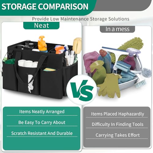 Wearable Cleaning Caddy Bag, Cleaning Supplies Organizer, Black - view 4