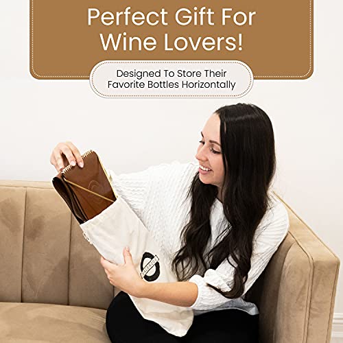 Small Leather Wall Wine Rack - 3 Bottle Holder, Space Saving, Wine Gifts - view 3
