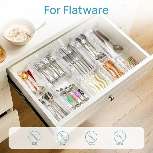 2.36” Drawer Dividers with Expandable Inserts and 44 PCS Clear Plastic Drawer Organizers Set - view 5