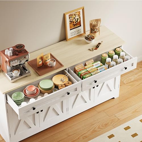 Buffet Cabinet, 59" W Kitchen Storage Cabinet with Drawers & Doors - view 4