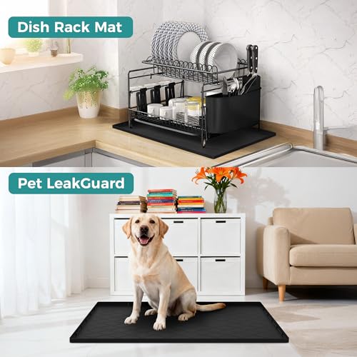 Under Sink Mat 40 x 22 in, Waterproof Silicone Cabinet Protector - view 5