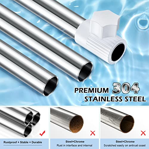Corner Shower Caddy Tension Pole: Adjustable Stainless Steel Shower Organizer with 4 Tier Shelf for Bathroom Bathtub Tub Shampoo - Floor Standing Rack Bath Storage Holder with Rust Proof Rods - view 4