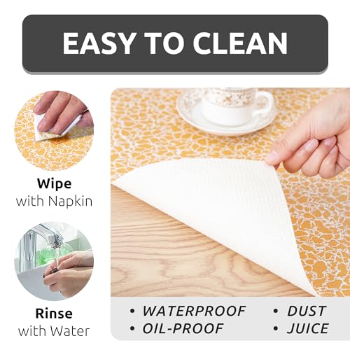 12X120 Inch Shelf Liner with Scissor & Tape Measure for Kitchen Cabinets, PVC Drawer Liner for Dresser Non-Slip Bathroom, Non-Adhesive Cabinet Liner Washable (Orange Crack) - view 4
