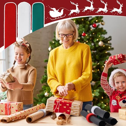 12 Pcs Christmas Wrapping Paper Roll Holder, Red Green White - view 7