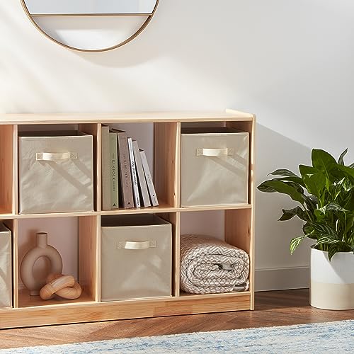 Collapsible Fabric Storage Cube Bins Organizer with Handles for Organization and Organizing Solution, 13"x13"x13", Beige, 6-Pack - view 5