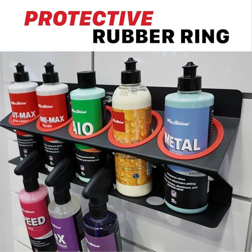 Universal Spray Bottle Holder – Holds 4 IK Trigger Sprayers and 34oz Bottles with 3 Hanging Slots – Heavy-Duty Wall-Mounted Organizer for Garage, Shop & Mobile Detailing (Logo) - view 4