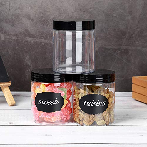 8 OZ Plastic Jars with Lids, 24 Pack Clear Plastic Slime Containers for Kitchen and Household Food Storage of Dry Goods, Creams and More, BPA Free - view 6