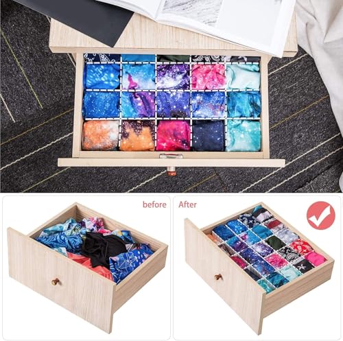 40Pcs Drawer Dividers, Adjustable Drawer Organizer for Socks, Underwear, Makeup, Can Help Tidy Kitchen, Bedroom, Dresser White - view 4