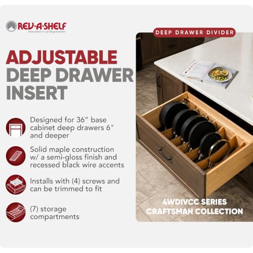 Deep Drawer Divider Insert for 33”-36” Base Cabinet Drawers - view 2