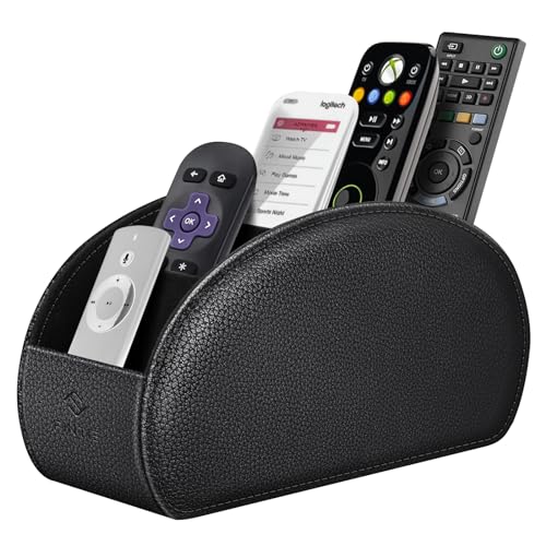 Remote Control Holder with 6 Compartments Vegan Leather