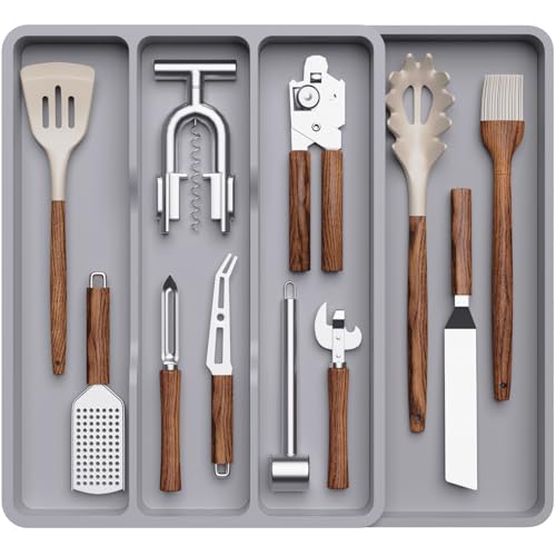 Utensil Organizer for Kitchen Drawer, Expandable Cooking Tray