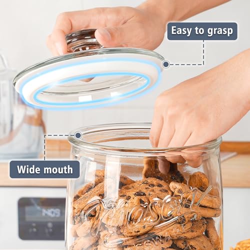 1 Gallon Glass Cookie Jar with Airtight Lid, Wide Mouth Canister - view 4