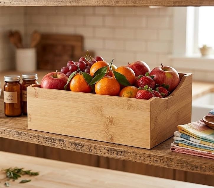 Bamboo Drawer Organizer Storage Box for Spices and Kitchen Items, Lingerie, Small Tools, and Gadgets, 330 - view 6