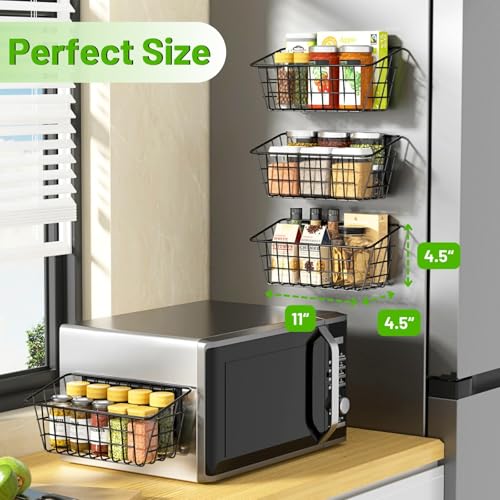 Magnetic Shelf for Fridge, 2 Pack Seasoning Organizer with Strong Magnets for Kitchen Storage Organization, Moveable Magnetic Spice Rack for Refrigerator, Whiteboard, Kitchen Counter, Cabinet - view 4