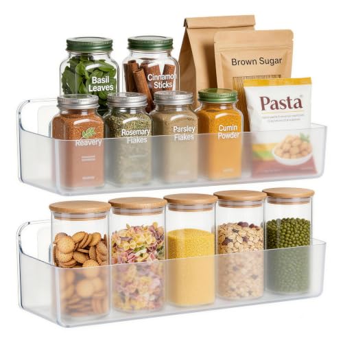 Spice Rack Wall Mount, Clear, 2 Pieces