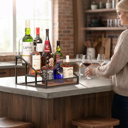 3-Tier Liquor Bottle Display Shelf, Countertop Wine Rack, Bar Shelf - view 6