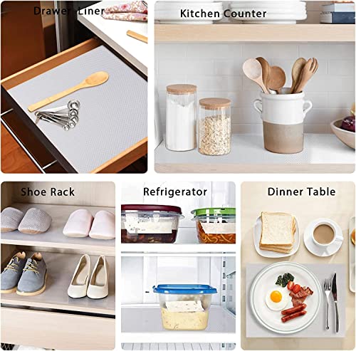 9 Pack Washable Waterproof Fridge Liners and Drawer Mats, Refrigerator Shelving Pads in White - view 5