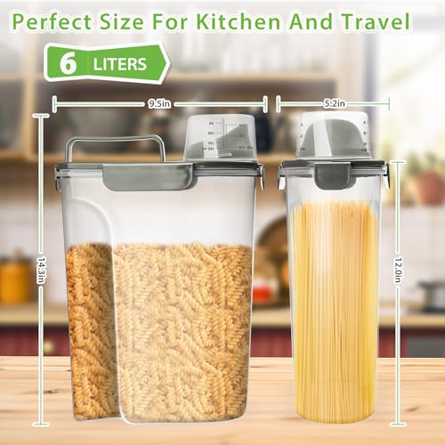 Rice Storage Container, 5 to 10lb Dry Food Airtight Dispenser, Pet Dog Cat Food Canister, BPA Free Clear Plastic Kitchen and Pantry Organization Bin for Oatmeal, Grain, Cereal, Pasta, Flour - view 2