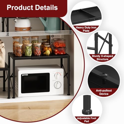 Expandable Storage Shelves, Adjustable Kitchen Storage Rack Shelf Organizer - view 5