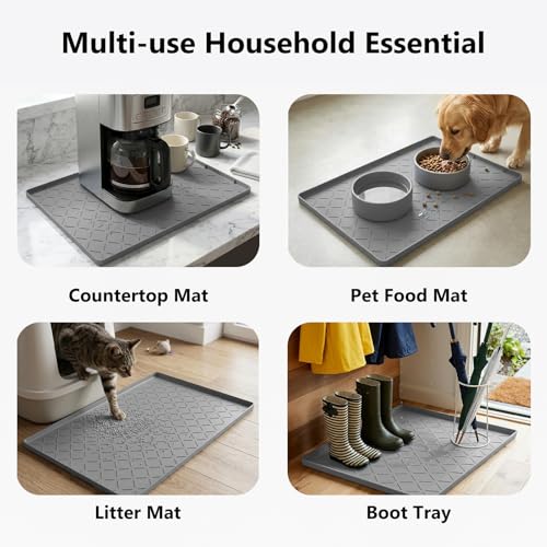 Under Sink Mat Kitchen Waterproof, Silicone Sink Tray 22"X34" - view 6