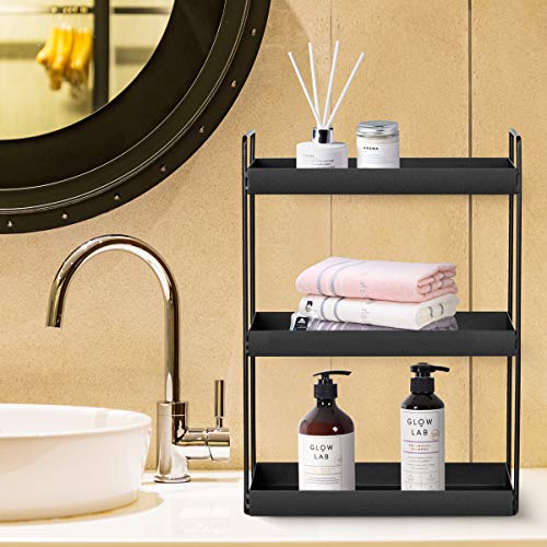 3-Tier Bathroom Countertop Organizer, Black, 12.2" L x 6.7" W x 16.9" H - view 2