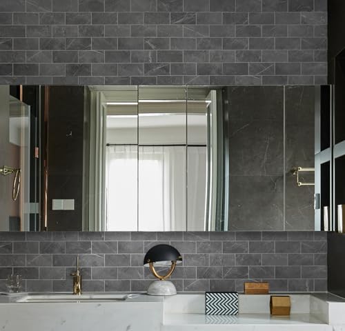 10PCS Charcoal Gray Peel and Stick Backsplash Tile for Kitchen Wall - view 6