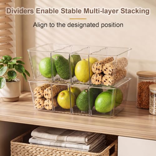8 Pack Pantry Organization and Storage Bins with Removable Dividers - view 6