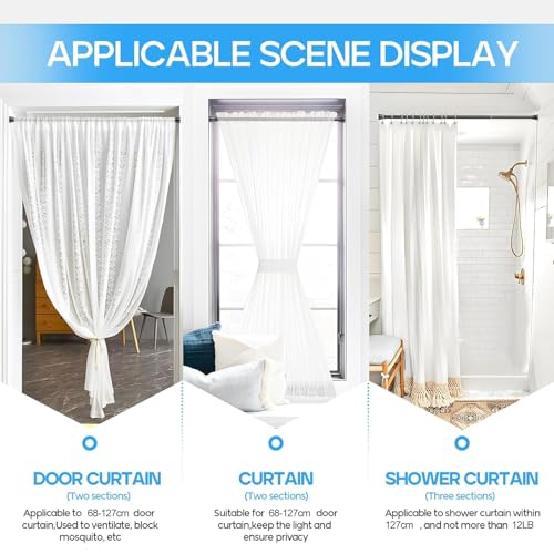 Tension Curtain Rod Black Tension Rod 28 To 48 Inch Spring Curtain Rods - view 2