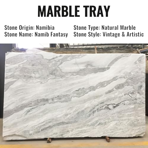 African Natural Marble Decorative Tray, 12"x6" - Countertop Organizer, Catchall Tray for Perfume, Candles, Jewelry - view 5