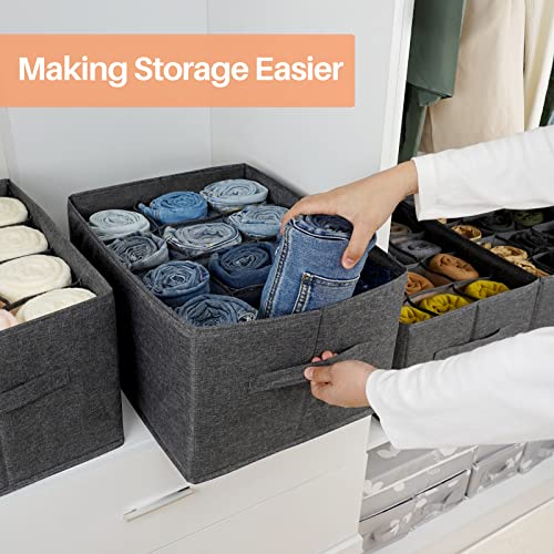 2 Pack 12-Grid Closet Organizers and Storage Bins with Dividers for Clothes - view 6